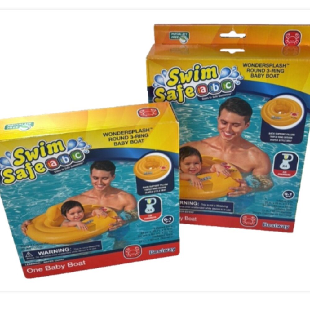 Swim Safe Baby Pool Float 2 Pack Inflatable Ring Boat NEW